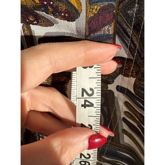 90s Vintage Top Womens Large Antiques Clocks Steampunk Button Up Shirt Eclectic - Picture 7 of 7